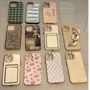 Bundle of 12 iPhone 13 Pro Max Cases | Mirror, Floral, Glitter, Clear & Neutral